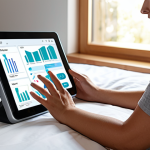 **Prompt 1: "A person in a comfortable, modern home environment interacts with a sleek tablet displaying an AI-powered health assistant. The screen shows personalized health data visualizations, including sleep patterns, exercise suggestions, and nutritional advice, with gentle, flowing lines representing data analysis. The individual appears engaged and empowered, reflecting the seamless integration of technology into their daily well-being routine. The atmosphere is calm and supportive, with soft, ambient lighting. Focus on personalized care, daily convenience, and the user feeling understood by the AI."**